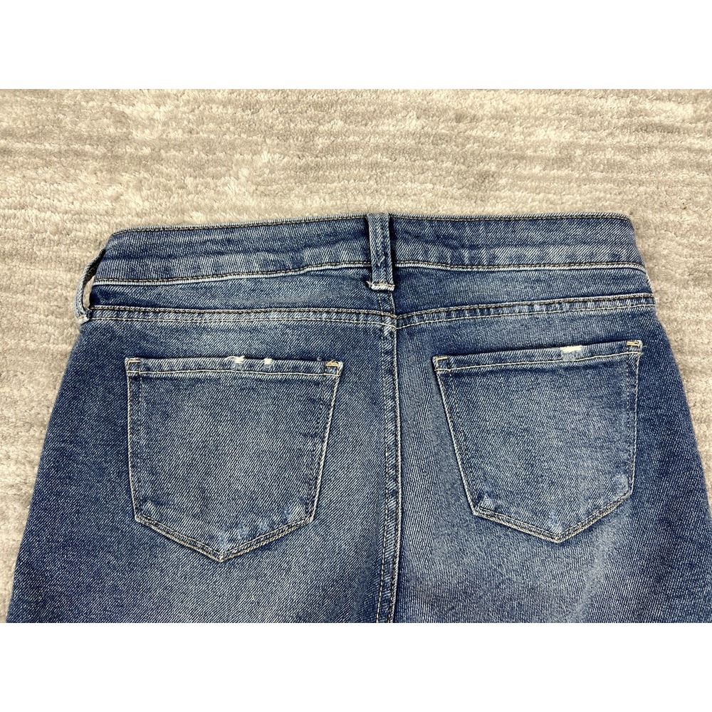 AriZona Juniors Shorts Size 3 Blue Distressed Ripped Cuffed Boyfriend - Picture 8 of 12